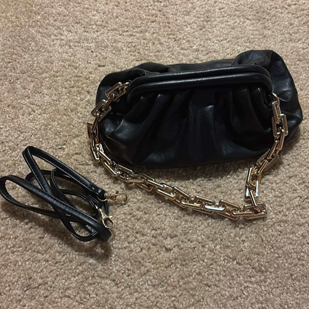 Black Purse with Chain Handle